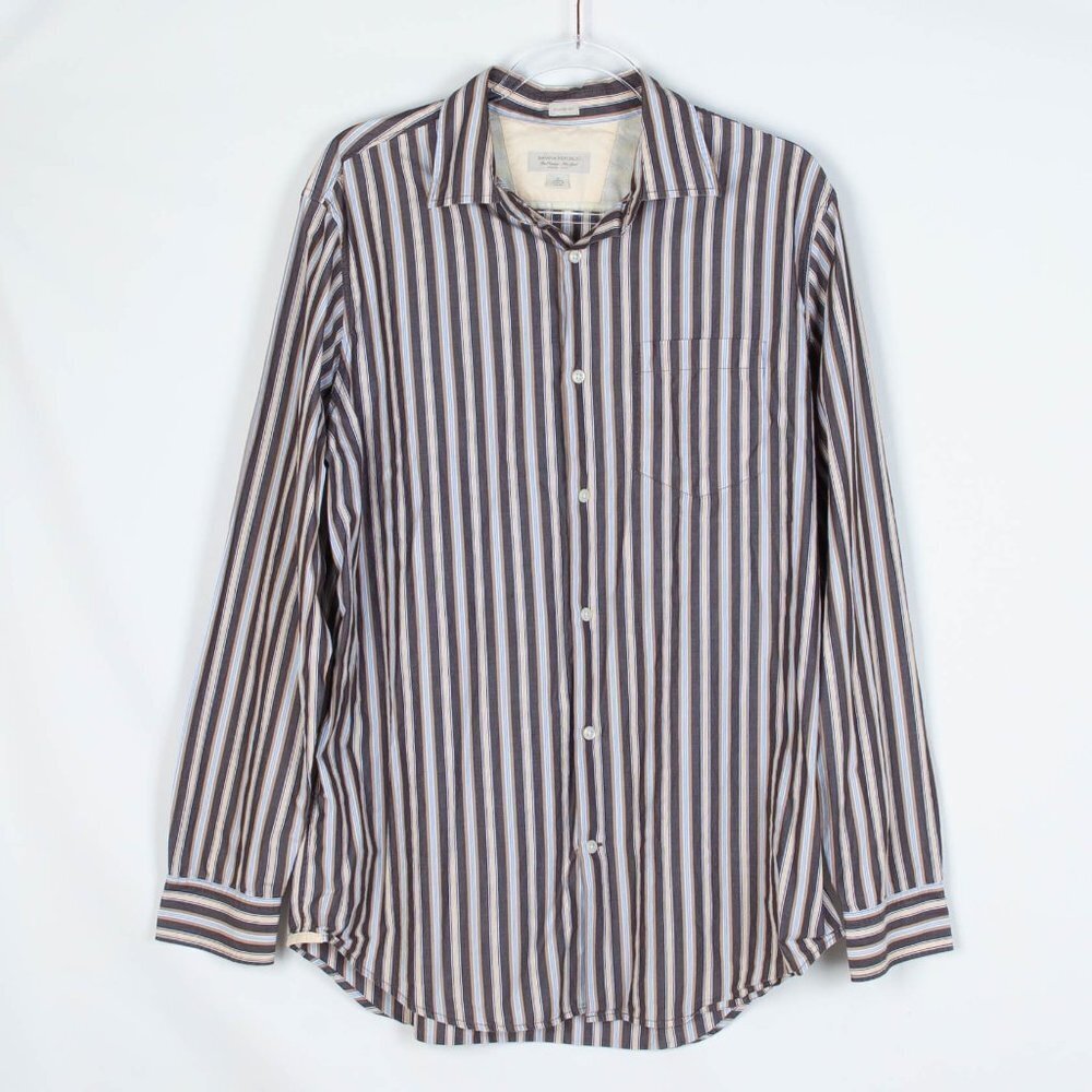 Banana Republic Striped Button Up Shirt Men's‎ Sz L